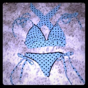 BABY BLUE POLKA DOT BIKINI🖤